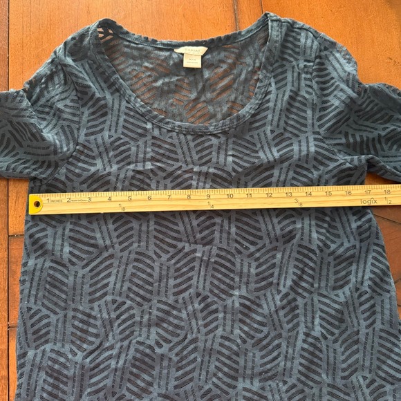 Ariat Womens Blue Geometric Knit Crochet Mesh Long Sleeve Tunic Top M - Picture 5 of 7